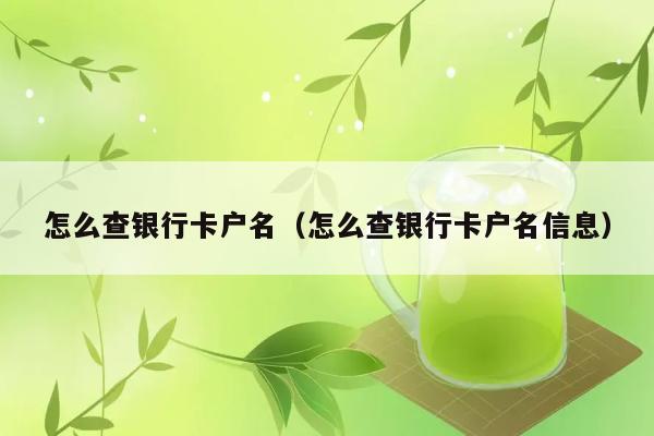 怎么查银行卡户名（怎么查银行卡户名信息） 