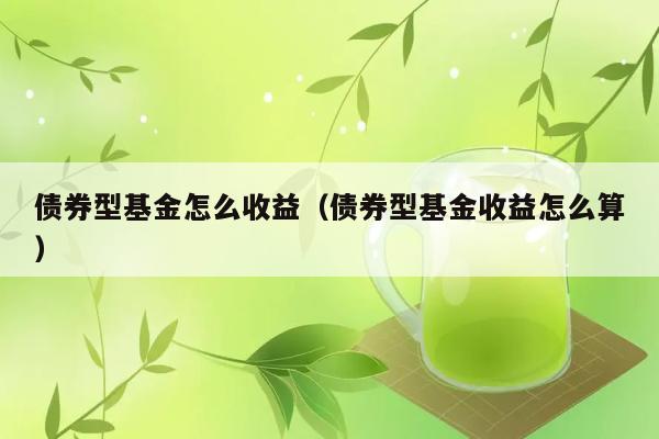 债券型基金怎么收益（债券型基金收益怎么算） 