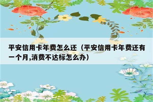 平安信用卡年费怎么还（平安信用卡年费还有一个月,消费不达标怎么办） 