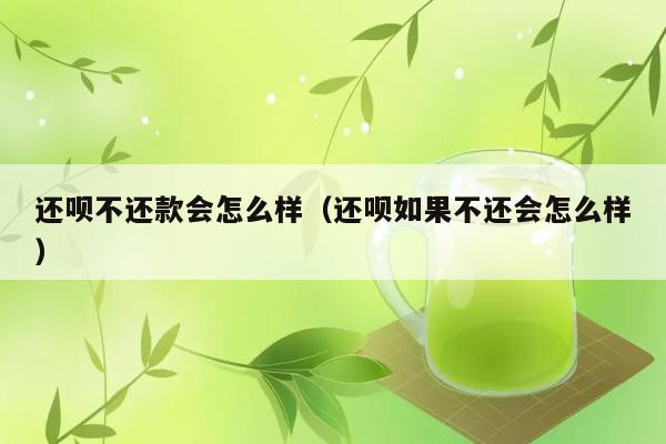 还呗不还款会怎么样（还呗如果不还会怎么样） 