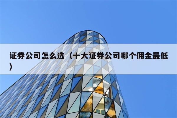 证券公司怎么选（十大证券公司哪个佣金最低） 