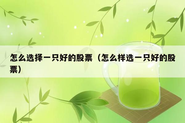 怎么选择一只好的股票（怎么样选一只好的股票） 