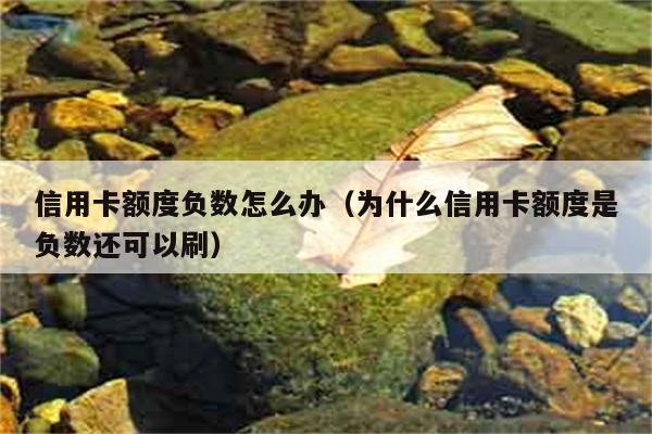 信用卡额度负数怎么办（为什么信用卡额度是负数还可以刷） 