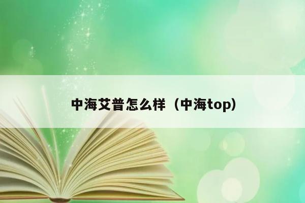 中海艾普怎么样（中海top） 