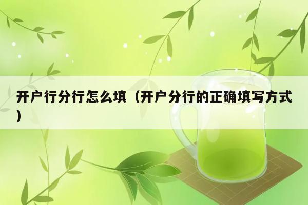 开户行分行怎么填（开户分行的正确填写方式） 