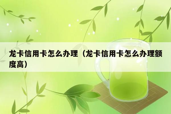 龙卡信用卡怎么办理（龙卡信用卡怎么办理额度高） 