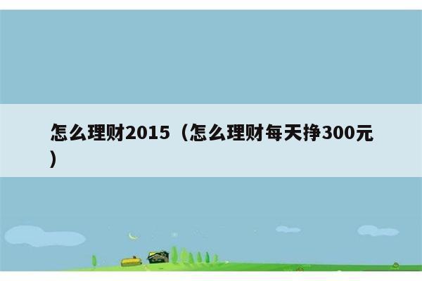 怎么理财2015（怎么理财每天挣300元） 