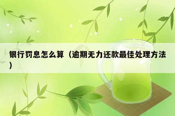 银行罚息怎么算（逾期无力还款最佳处理方法） 