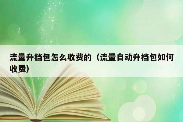 流量升档包怎么收费的（流量自动升档包如何收费） 