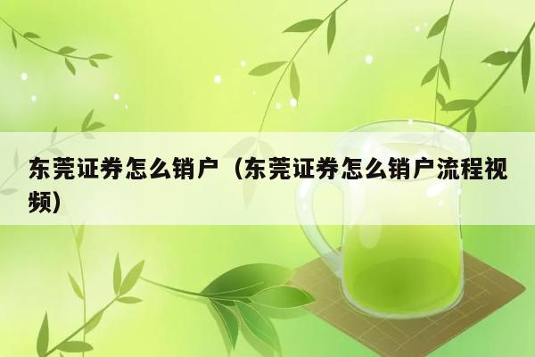 东莞证券怎么销户（东莞证券怎么销户流程视频） 