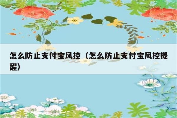 怎么防止支付宝风控（怎么防止支付宝风控提醒） 