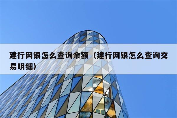 建行网银怎么查询余额（建行网银怎么查询交易明细） 