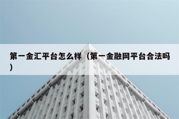 第一金汇平台怎么样（第一金融网平台合法吗） 