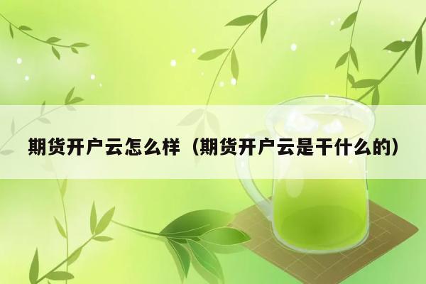 期货开户云怎么样（期货开户云是干什么的） 