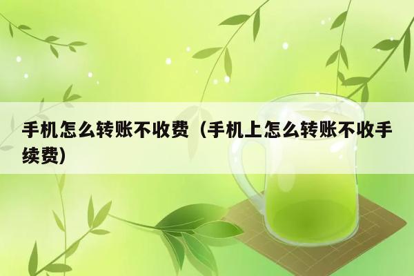 手机怎么转账不收费（手机上怎么转账不收手续费） 