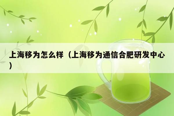 上海移为怎么样（上海移为通信合肥研发中心） 