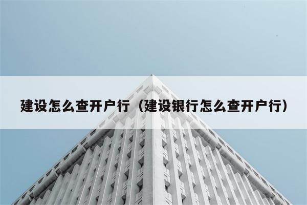 建设怎么查开户行（建设银行怎么查开户行） 