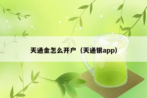 天通金怎么开户（天通银app） 