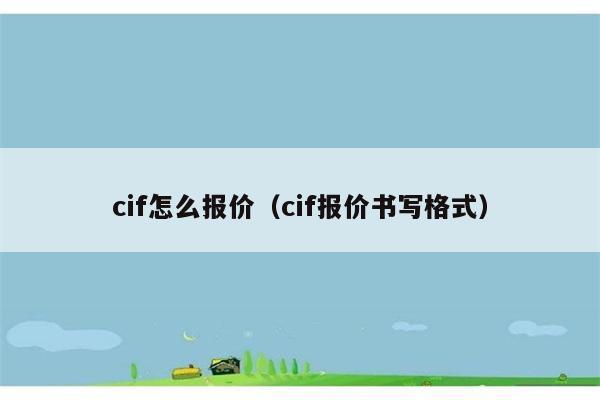 cif怎么报价（cif报价书写格式） 