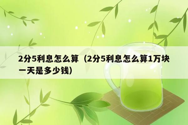 2分5利息怎么算（2分5利息怎么算1万块一天是多少钱） 