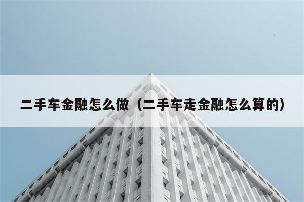 二手车金融怎么做（二手车走金融怎么算的） 