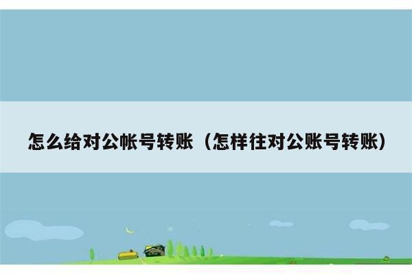 怎么给对公帐号转账（怎样往对公账号转账） 