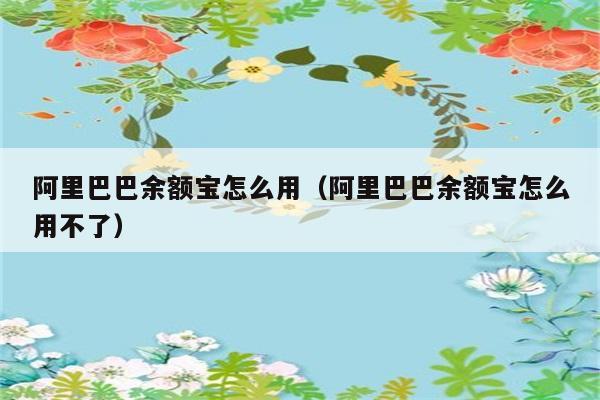 阿里巴巴余额宝怎么用（阿里巴巴余额宝怎么用不了） 