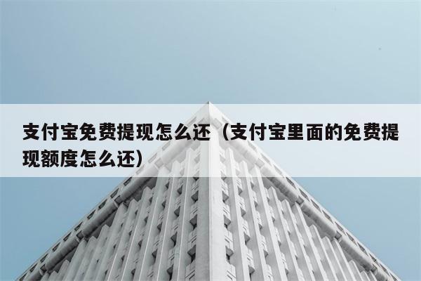 支付宝免费提现怎么还（支付宝里面的免费提现额度怎么还） 