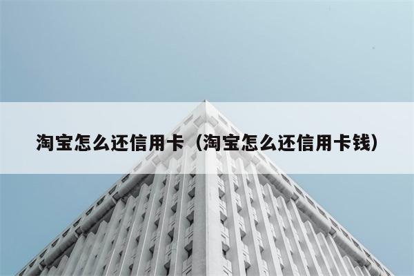 淘宝怎么还信用卡（淘宝怎么还信用卡钱） 