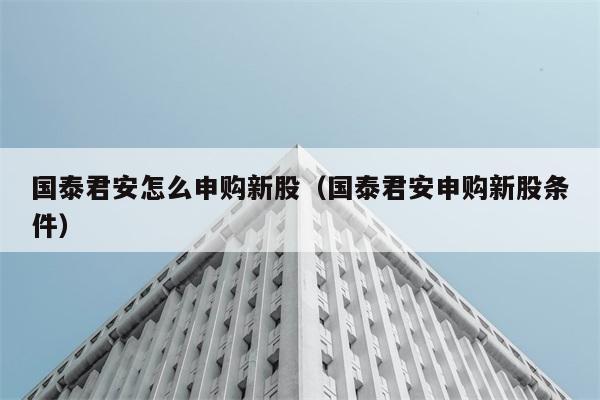 国泰君安怎么申购新股（国泰君安申购新股条件） 