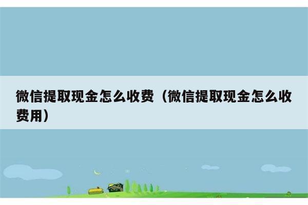 微信提取现金怎么收费（微信提取现金怎么收费用） 