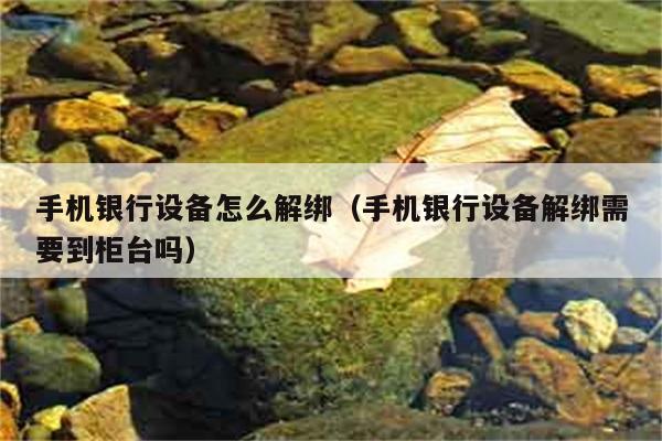 手机银行设备怎么解绑（手机银行设备解绑需要到柜台吗） 