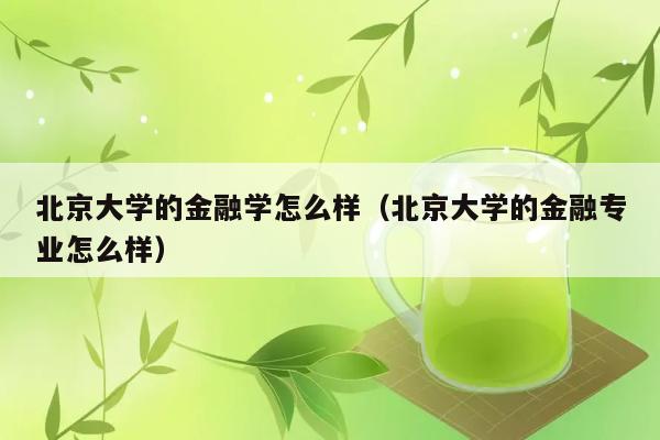 北京大学的金融学怎么样（北京大学的金融专业怎么样） 