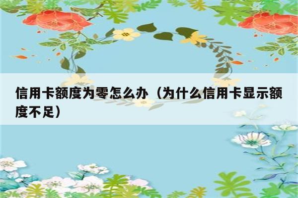 信用卡额度为零怎么办（为什么信用卡显示额度不足） 