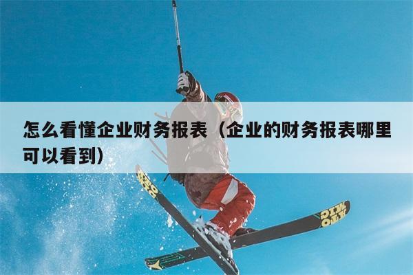 怎么看懂企业财务报表（企业的财务报表哪里可以看到） 