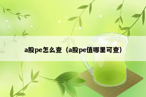 a股pe怎么查（a股pe值哪里可查） 