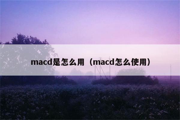 macd是怎么用（macd怎么使用） 