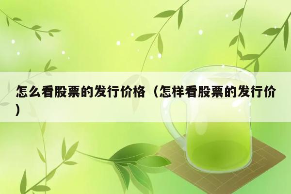 怎么看股票的发行价格（怎样看股票的发行价） 