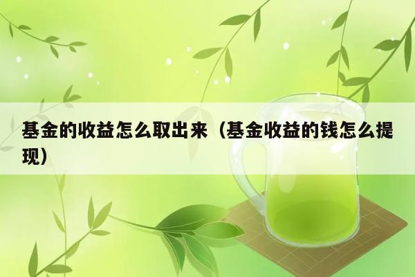 基金的收益怎么取出来（基金收益的钱怎么提现） 