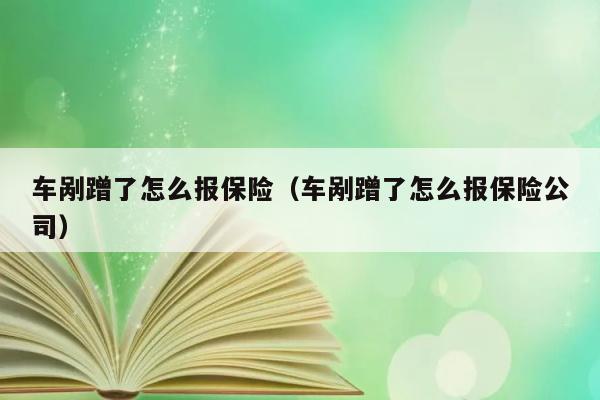 车剐蹭了怎么报保险（车剐蹭了怎么报保险公司） 