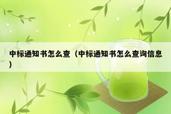 中标通知书怎么查（中标通知书怎么查询信息） 