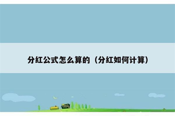 分红公式怎么算的（分红如何计算） 