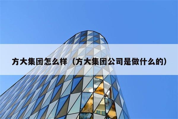 方大集团怎么样（方大集团公司是做什么的） 