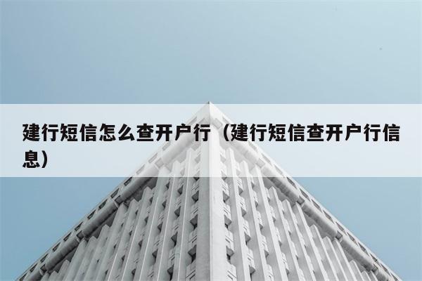 建行短信怎么查开户行（建行短信查开户行信息） 