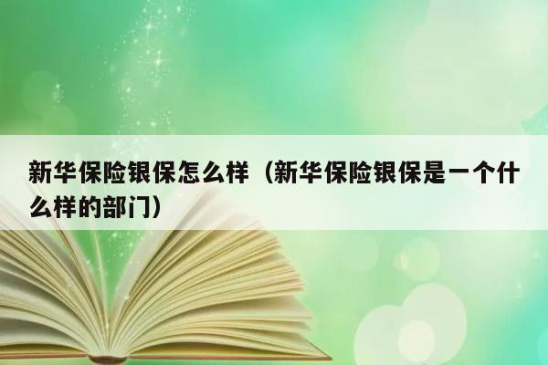 新华保险银保怎么样（新华保险银保是一个什么样的部门） 