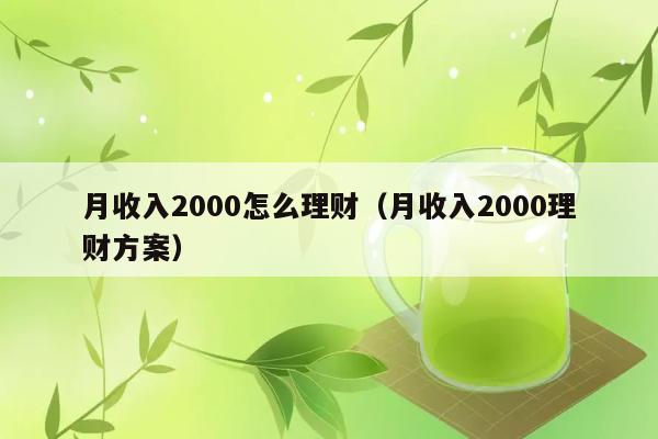 月收入2000怎么理财（月收入2000理财方案） 