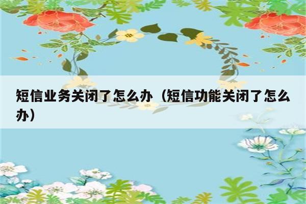 短信业务关闭了怎么办（短信功能关闭了怎么办） 