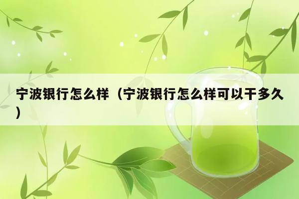 宁波银行怎么样（宁波银行怎么样可以干多久） 