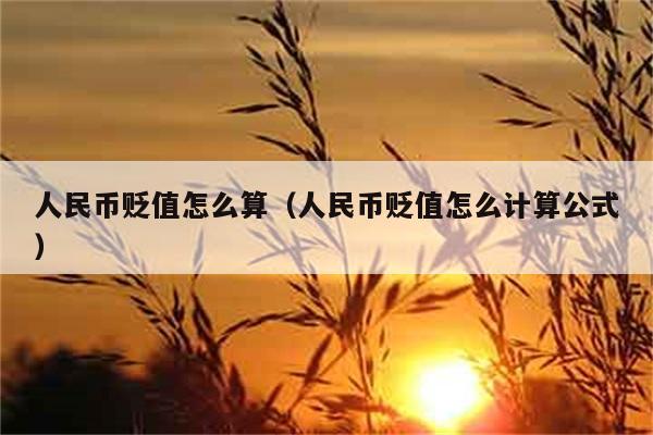 人民币贬值怎么算（人民币贬值怎么计算公式） 