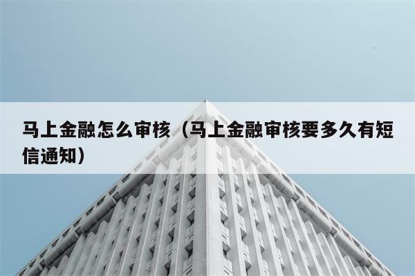 马上金融怎么审核（马上金融审核要多久有短信通知） 